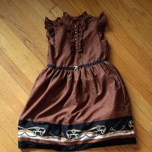 Janie and Jack Brown Houndstooth Dress